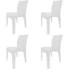 Kit 4 Cadeira Plástica Penélope Rattan Sem Braço Máxima Plast Para Ambientes Externos e Internos Capacidade para 182kg