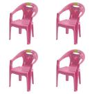 Kit 4 Cadeira Poltrona Infantil Milla Top para Desenhar, Pintar, Estudar. Empilhável, Leve, Ergonômica.Suporta 53kg