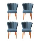Kit 4 Cadeira Poltrona Sala de Jantar Penteadeira Reforçada Decorativa Pétala Suede