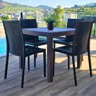 Kit 4 Cadeira Rattan Preta Sala Jantar Restaurante