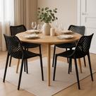 Kit 4 Cadeira Suits Preta Sala Jantar Restaurante