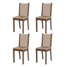 Kit 4 Cadeiras 4292 Madesa Rustic/Crema/Sintético Bege