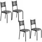 Kit 4 Cadeiras 542 Sala Jantar Cozinha Pés Aço Tubular