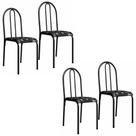 Kit 4 Cadeiras 544 Sala Jantar Cozinha Pés Aço Tubular