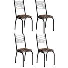 Kit 4 Cadeiras Aço Carbono Tubular Metálica Acabamento D-25 Luana Preto-mosaico Palha Kit 4 Cadeiras Aço Carbono Tubular Metálica Acabamento D-25 Luana Preto-mosaico Palha