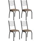 Kit 4 Cadeiras Aço Carbono Tubular Metálica Acabamento D-25 Luana Preto-rattan Kit 4 Cadeiras Aço Carbono Tubular Metálica Acabamento D-25 Luana Preto-rattan