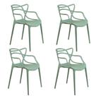 Kit 4 Cadeiras Alegra Polipropileno para Mesa de Jantar, Cozinha, Varanda, Jardim e Escritório