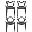 Kit 4 Cadeiras Allegra Design Preto Sala Cozinha Jantar Kit 4 Cadeiras Allegra Design Preto Sala Cozinha Jantar
