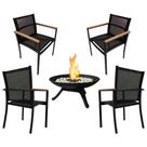 Kit 4 Cadeiras Amelia Alumínio + Lareira Área Externa Interna Kit 4 Cadeiras Amelia Alumínio + Lareira Área Externa Interna
