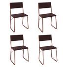 Kit 4 Cadeiras Angra Estofadas para Mesa Sala de Jantar Cozinha Conforto - Cobre/marrom