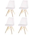 Kit 4 Cadeiras ANM6067F Eames Saarinen Joly Anima Office Polipropileno Branco Base Ferro Dourada