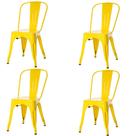 Kit 4 Cadeiras ANM6671F Tolix Iron Titan Anima Office Ferro Pintura Epóxi Amarelo