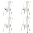 Kit 4 Cadeiras ANM6671F Tolix Iron Titan Anima Office Ferro Pintura Epóxi Branco