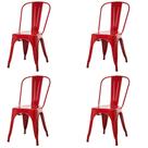 Kit 4 Cadeiras ANM6671F Tolix Iron Titan Anima Office Ferro Pintura Epóxi Vermelho Kit 4 Cadeiras ANM6671F Tolix Iron Titan Anima Office Ferro Pintura Epóxi Vermelho
