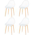 Kit 4 Cadeiras ANM8196F Cloe Kaila Anima Office Em Polipropileno Branco Base Metal Simulando Madeira Kit 4 Cadeiras ANM8196F Cloe Kaila Anima Office Em Polipropileno Branco Base Metal Simulando Madeira