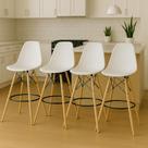Kit 4 Cadeiras Banquetas Alta Com Encosto Para Cozinha Americana Bar Balcão Bancada Bistro Area Goumert Fixa Charles Eames Eiffel Base Madeira Kit 4 Cadeiras Banquetas Alta Com Encosto Para Cozinha Americana Bar Balcão Bancada Bistro Area Goumert Fixa Charles Eames Eiffel Base Madeira