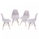 Kit 4 Cadeiras Base Madeira Eames Dkr