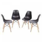 Kit 4 Cadeiras Base Madeira Eames Dkr