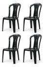 KIT 4 CADEIRAS BISTRO DECOR MOBILIA 77 PRETA Conforto e Estilo para Cozinha, Sala, Área Externa e Lazer