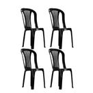 Kit 4 Cadeiras Bistrô Plástica Pretas Jardim Área Externa Bar Varanda Resistente Empilháveis Kit 4 Cadeiras Bistrô Plástica Pretas Jardim Área Externa Bar Varanda Resistente Empilháveis