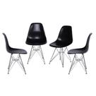 Kit 4 Cadeiras Boxbit Dkr Eames Base Cromada Preta