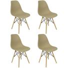 Kit 4 Cadeiras Charles Eames Eiffel Wood Design Varias Cores