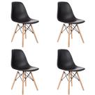 Kit 4 Cadeiras Charles Eames Pés de Madeira Preta