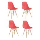 Kit 4 Cadeiras Charles Eames Wood Design Eiffel Coloridas
