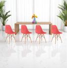 Kit 4 Cadeiras Charles Eames Wood Design Eiffel Diversas Cores