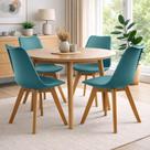 Kit 4 Cadeiras Coloridas De Jantar Com Assento Estofado Cozinha Airbnb Saarinen Wood Cores Variadas