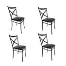 Kit 4 Cadeiras De Aço Ferro Linha Katrina Luxo Para Cozinha Buffet Salão De Festa