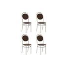 Kit 4 Cadeiras de Cozinha 190 Aço 4 Uni Prata/Courano Cacau - Carraro