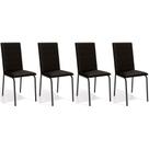 Kit 4 Cadeiras de Cozinha Amsterdã C091PRF Aço 4 Un Preto Fosco/Corano Preto 110 - Kappesberg