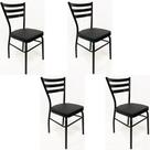 Kit 4 Cadeiras de COZINHA com reforço preta assento grosso preto - Poltronas do Sul