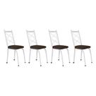 Kit 4 Cadeiras de Cozinha Delaware Estampado Imbuia Pés de Ferro Branco - Pallazio Kit 4 Cadeiras de Cozinha Delaware Estampado Imbuia Pés de Ferro Branco - Pallazio