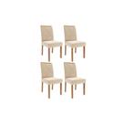Kit 4 Cadeiras de Cozinha Fernanda Wood 4 Un Carvalho/Suede Nude Bege - Cimol