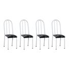 Kit 4 Cadeiras de Cozinha Flórida Estampado Preto Florido Pés de Ferro Branco - Pallazio Kit 4 Cadeiras de Cozinha Flórida Estampado Preto Florido Pés de Ferro Branco - Pallazio