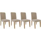 Kit 4 Cadeiras de Cozinha Nicole 4 Un Madeirado/Suede Nude Bege - Cimol