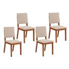 Kit 4 Cadeiras de Cozinha Talia 4 Un Freijo/Suede Creme - DJ Móveis