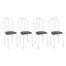 Kit 4 Cadeiras de Cozinha Texas Estampado Listrado Pés de Ferro Branco - Pallazio Kit 4 Cadeiras de Cozinha Texas Estampado Listrado Pés de Ferro Branco - Pallazio