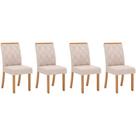 Kit 4 Cadeiras de Cozinha Vita 4 Uni Nature/Suede Light Linho - Henn