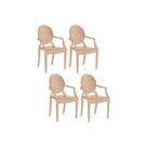 Kit 4 Cadeiras de Cozinha Wind Plus UZ4003 4 Un Freijó/Suede Capuccino - Kappesberg