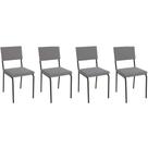 Kit 4 Cadeiras de Cozinha Zaria 2C128 4 Un Preto Fosco/Cinza A050 Suede Suede - Kappesberg