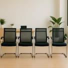 Kit 4 Cadeiras de Escritório Base Fixa Diretor London Mesh Pretas