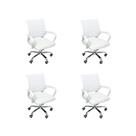 Kit 4 Cadeiras De Escritório Begonia Tela Mesh Ergonômica Branco