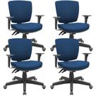 Kit 4 Cadeiras de Escritório Executiva Office Giratória Preto Baixa Flexi P03 Poliéster Azul -Lyam Kit 4 Cadeiras de Escritório Executiva Office Giratória Preto Baixa Flexi P03 Poliéster Azul -Lyam