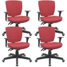 Kit 4 Cadeiras de Escritório Executiva Office Giratória Preto Baixa Flexi P03 Vinil Vermelho -Lyam Kit 4 Cadeiras de Escritório Executiva Office Giratória Preto Baixa Flexi P03 Vinil Vermelho -Lyam