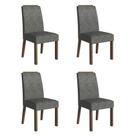 Kit 4 Cadeiras De Jantar 4255 Com Espaldar Rustic-silver Madesa