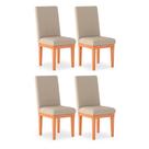 Kit 4 Cadeiras de Jantar Alice Linho Bege