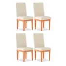 Kit 4 Cadeiras de Jantar Alice Suede Bege